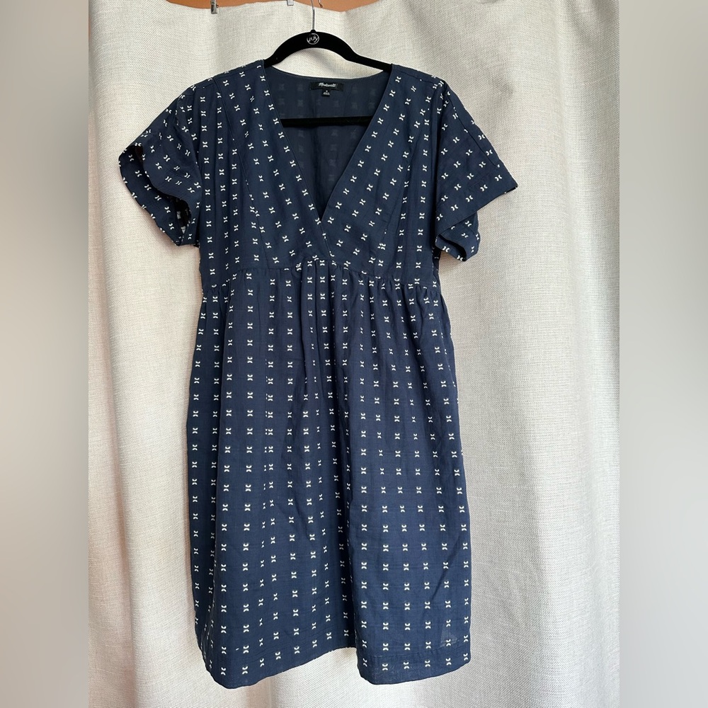 Madewell Navy Dress with polka dots size M